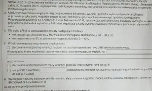 Dokumentacja techniczna do zgłoszenia mikroinstalacji Tauron. Opisuje wymagania i nastawy urządzeń.